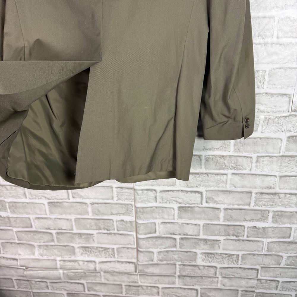 Brooks Brothers Makers Vintage Dull Green Cotton Blazer Suit Jacket Mens 45R - Picture 5 of 12